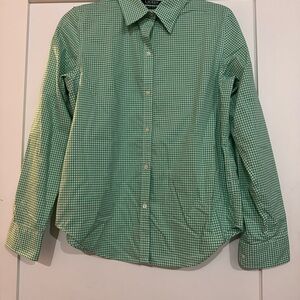 Lauren by Ralph Lauren Green Checkered Button-Up Shirt M Women’s
